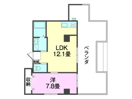 天妃MCM(1LDK/3階)の間取り写真