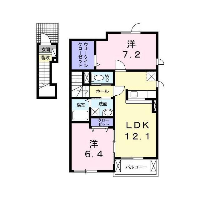 ラフィネ セット(2LDK/2階)の間取り写真