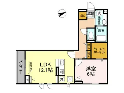 SON TRESOR ソントレゾール(1LDK/3階)の間取り写真