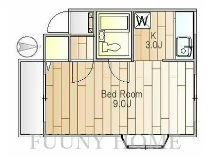 ガーデンハウス鷹番(1K/2階)の間取り写真