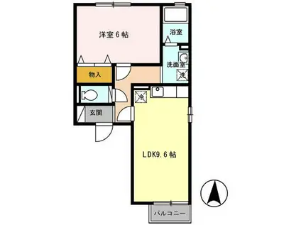 クラレンスホワイト I・II(1LDK/2階)の間取り写真