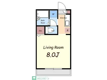 ラ・フーシュウ(1K/2階)の間取り写真