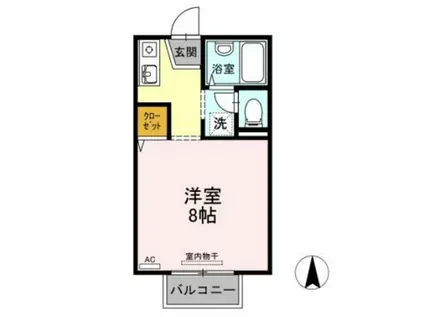 レジデンス高柳B棟(ワンルーム/2階)の間取り写真