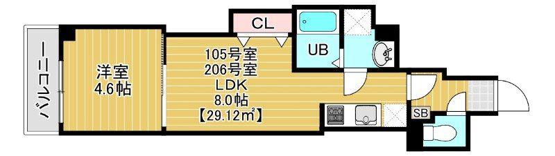 COTE DOR SOGA(1LDK/1階)の間取り写真