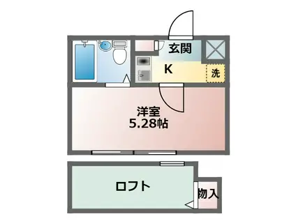 コーポマリーナ日吉(1K/1階)の間取り写真