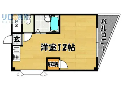 ハイツ上新小松(ワンルーム/5階)の間取り写真