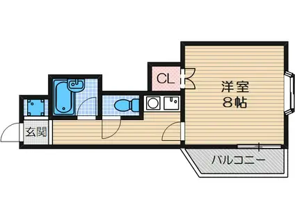 ハーモニーヒルズ(1K/3階)の間取り写真