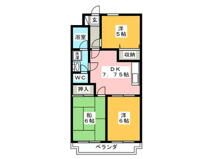 ESPOIR東和(3DK/2階)の間取り写真