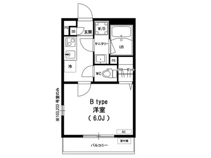 リブリ・ガラクシアス(1K/2階)の間取り写真
