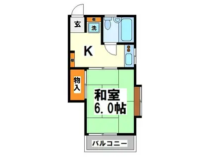 あかねハイツ -当店専任物件-(1K/2階)の間取り写真