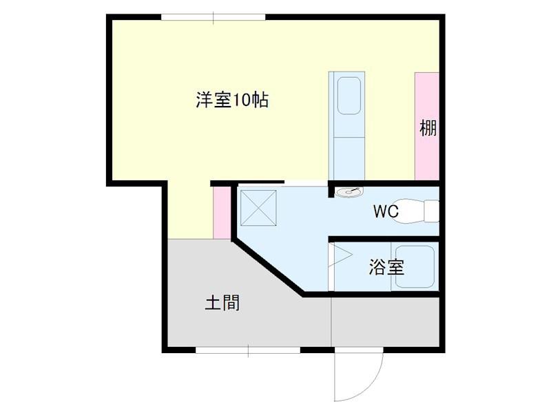 名倉荘I(ワンルーム/1階)の間取り写真