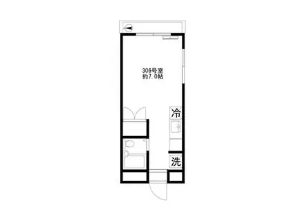 マツモトビル(ワンルーム/2階)の間取り写真