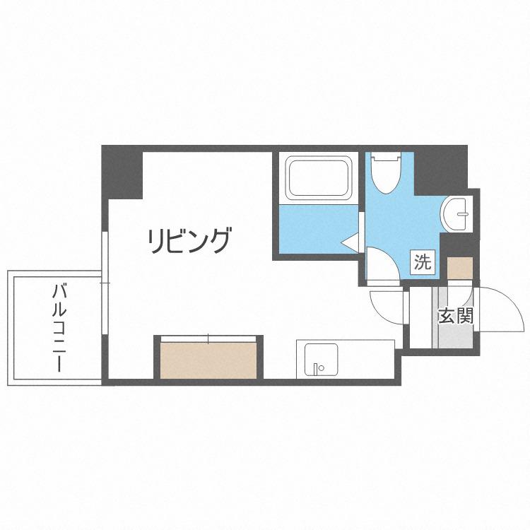 レジデンス札幌北18条(ワンルーム/9階)の間取り写真