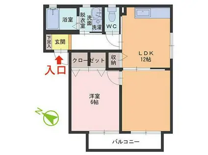 LA WINDS(1LDK/1階)の間取り写真