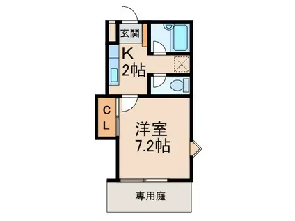 グリーンフル森田(1K/1階)の間取り写真