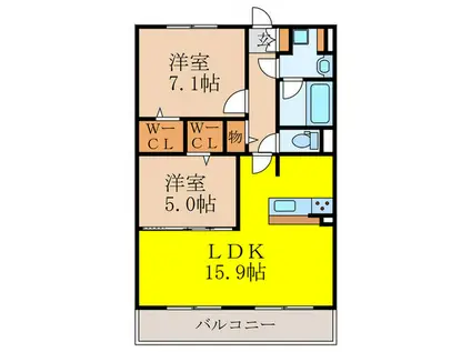 グレイス善(2LDK/1階)の間取り写真
