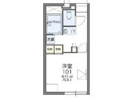 レオパレスノースブライト(1K/3階)の間取り写真