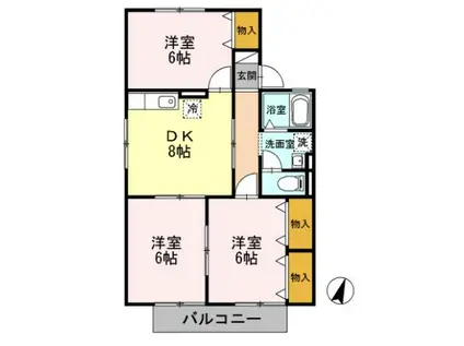 ぷらっとMIYUKI E(3DK/1階)の間取り写真