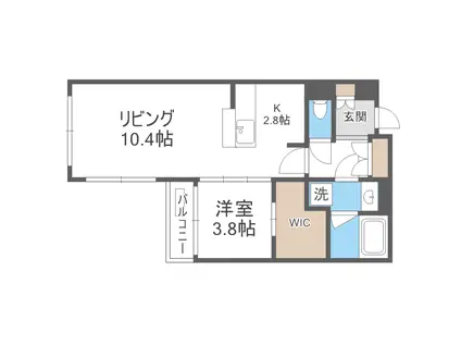 THE EIGHT(1LDK/3階)の間取り写真