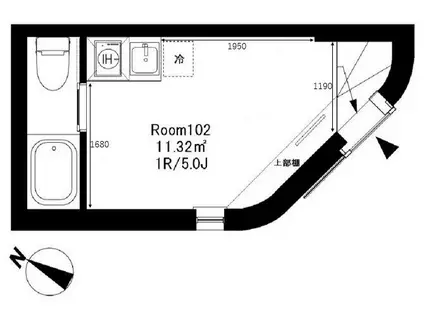 SH3198(ワンルーム/1階)の間取り写真
