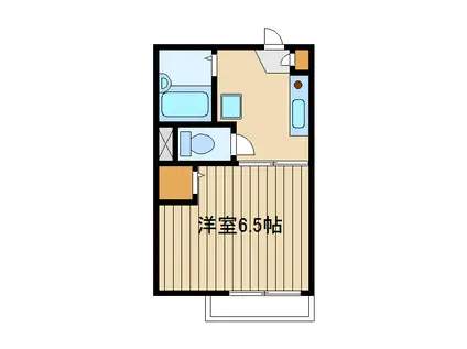 グリーンパレスB(1K/2階)の間取り写真