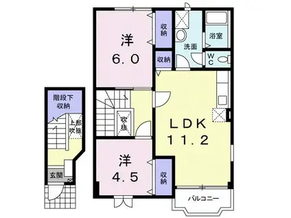 ニューキャロット(2LDK/2階)の間取り写真