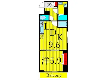 ソラシエスタ(1LDK/5階)の間取り写真