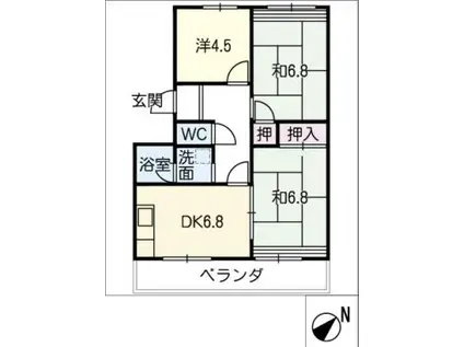 サクシード西条(3DK/2階)の間取り写真