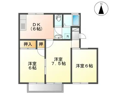 ロイヤル浜之郷(3DK/1階)の間取り写真