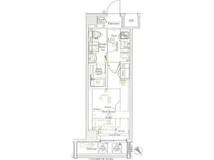 ヴァローレクオリタ池袋(1K/3階)の間取り写真