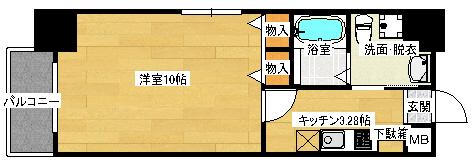 ウイング金屋町ステーションサイド(1K/12階)の間取り写真