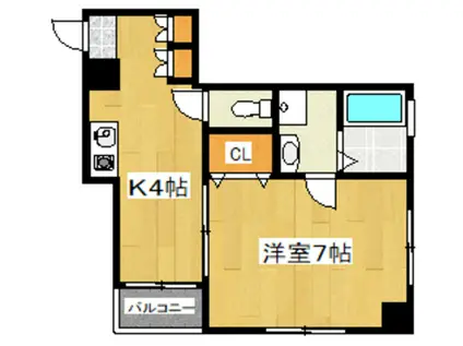 文京ツインタワー(1K/2階)の間取り写真