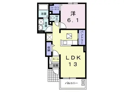 コンファーレI(1LDK/1階)の間取り写真