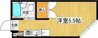 ハイツTBS(ワンルーム/2階)の間取り写真