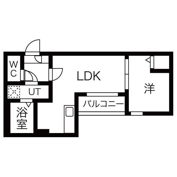 メイクスR高畑(1LDK/3階)の間取り写真