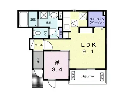 ギグハウスII(1LDK/1階)の間取り写真