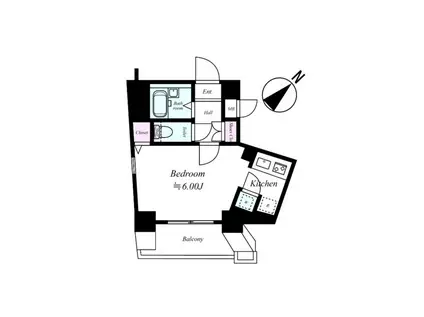 ドルチェ文京小石川(ワンルーム/6階)の間取り写真