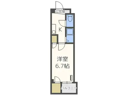 ベルフレージュ北堀江(1K/7階)の間取り写真