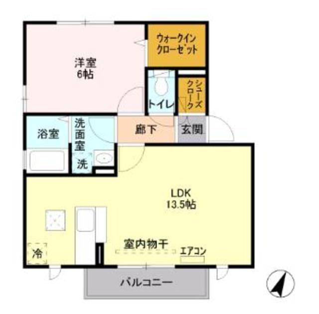 アスティオンIII(1LDK/2階)の間取り写真