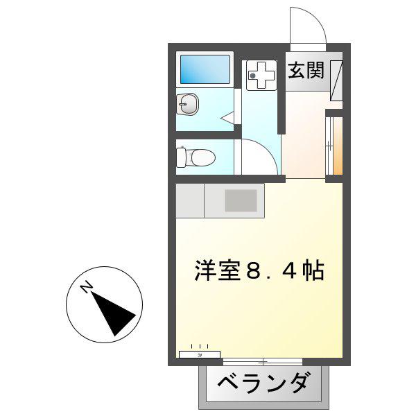サニーコート芥見(1K/2階)の間取り写真