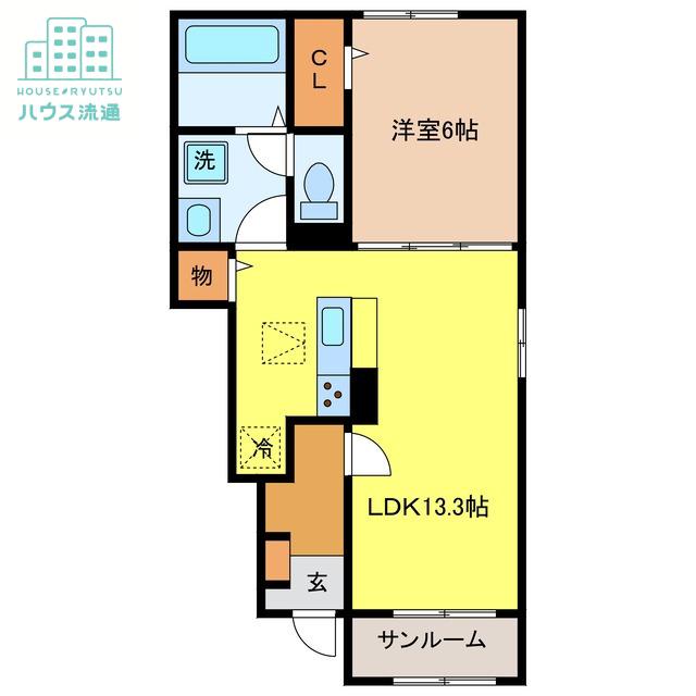 トレスプエンテ I(1LDK/1階)の間取り写真