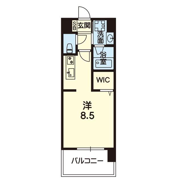 KーSMART新大江(ワンルーム/7階)の間取り写真