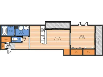  シャーメゾン鷹合(1LDK/2階)の間取り写真