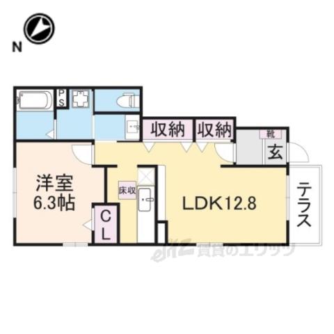 アクティフジェルメⅡ(1LDK/1階)の間取り写真