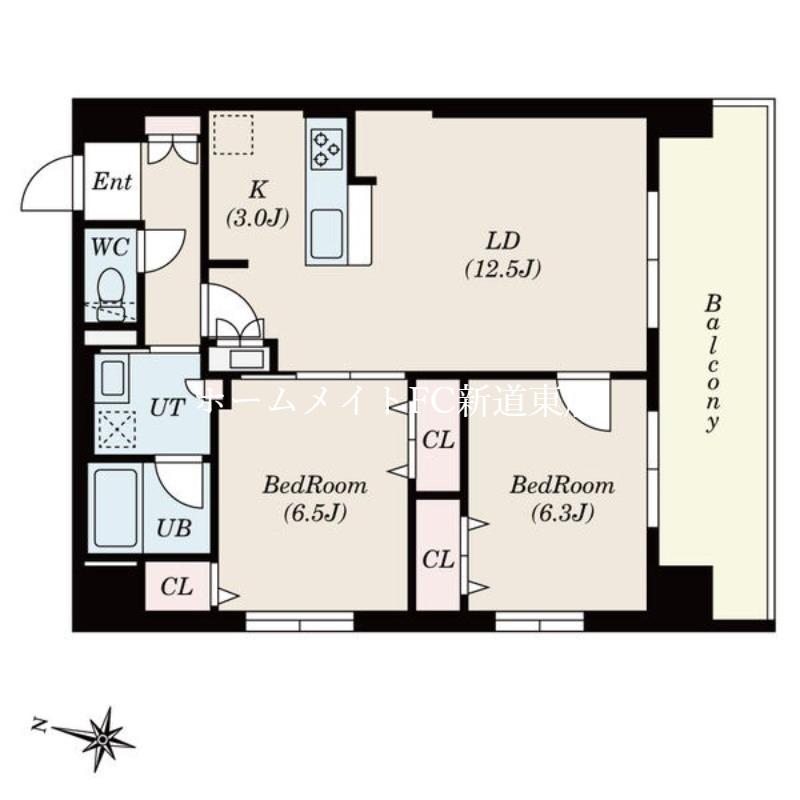 COH RESIDENCE 札幌(2LDK/6階)の間取り写真