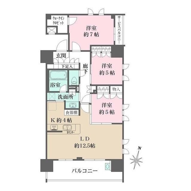 アルファグランデ篠崎弐番街(3LDK/10階)の間取り写真