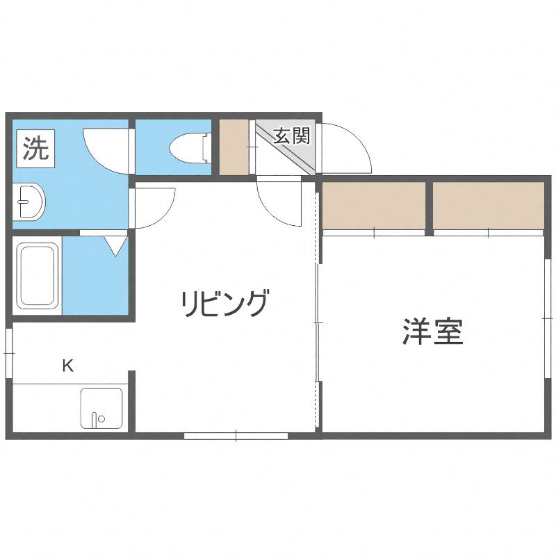 ラメール西線8条(1LDK/2階)の間取り写真