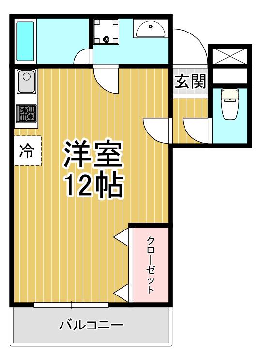 インペリアル砂山(ワンルーム/3階)の間取り写真