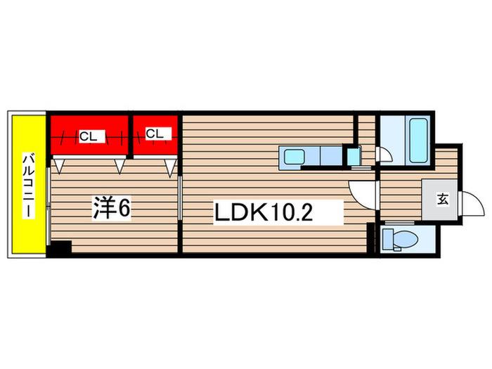 STANZA神村(1LDK/3階)の間取り写真