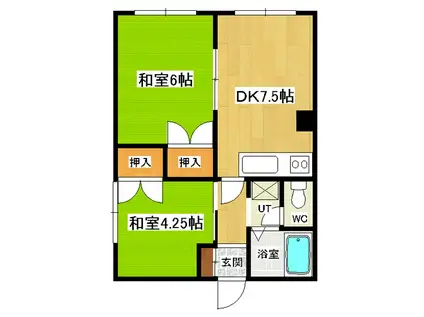 コーポにいもと(2DK/2階)の間取り写真